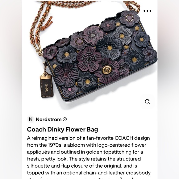 Coach 1941 Dinky Saddle Bag Tea Rose NEW - Picture 9 of 16